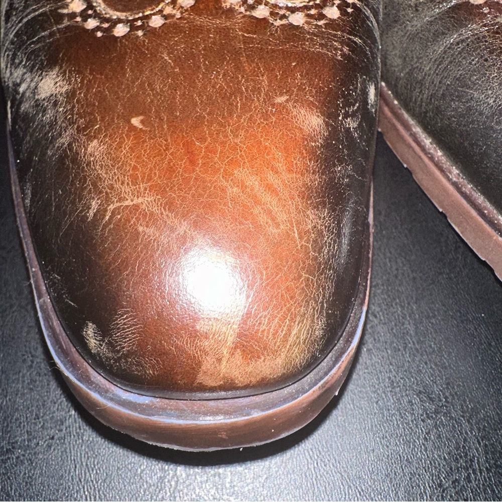 Stacy Adam’s Dress Shoes Wing Tip Oxford Tan/Burgundy Leather Lace Up Mens’s 15M - Picture 6 of 10